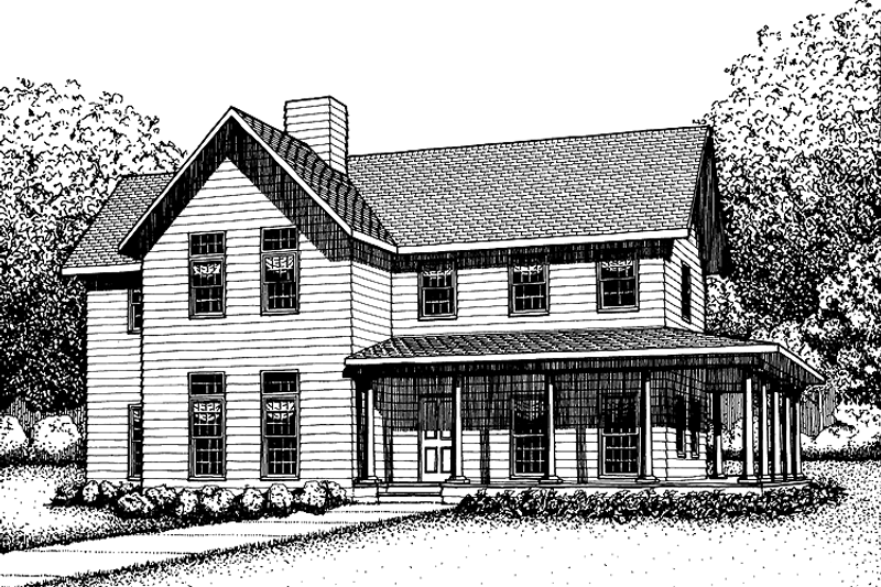 Architectural House Design - Country Exterior - Front Elevation Plan #1051-4