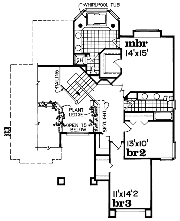 Home Plan - Mediterranean Floor Plan - Upper Floor Plan #47-840
