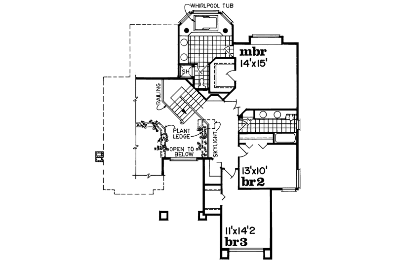 Dream House Plan - Floor Plan - Upper Floor for Mediterranean House Plan #47-840 - 3 bed, 3 bath