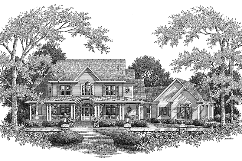 House Plan Design - Exterior - Front Elevation 4 for Colonial House Plan #71-148 - 4 bed, 4.5 bath