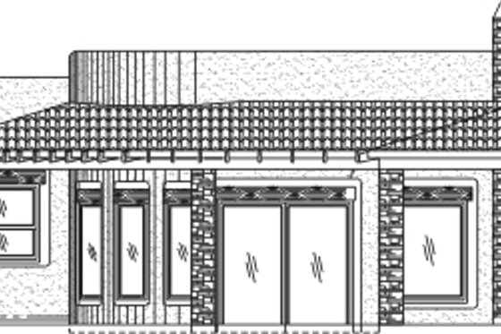 Exterior - Rear Elevation for Adobe / Southwestern House Plan #24-231 - 4 bed, 4.5 bath