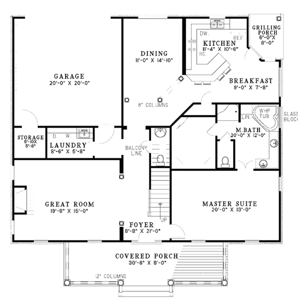 Home Plan - Country Floor Plan - Main Floor Plan #17-3184