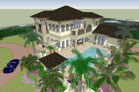 Exterior - Other Elevation for Mediterranean House Plan #548-22 - 4 bed, 4.5 bath