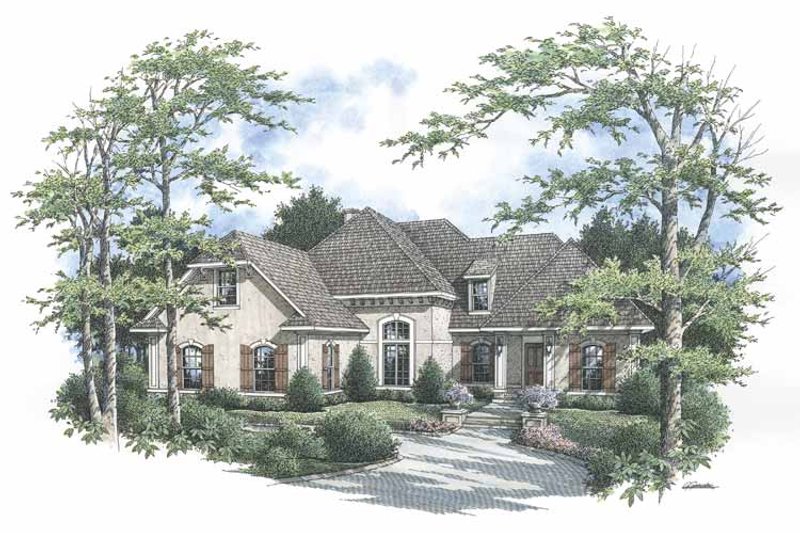 Dream House Plan - Mediterranean Exterior - Front Elevation Plan #45-423