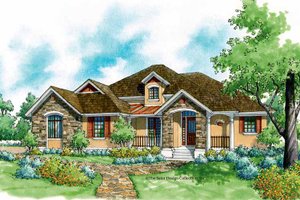 Country Exterior - Front Elevation Plan #930-186