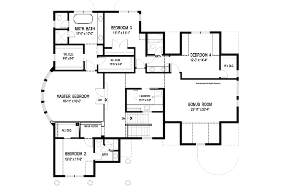 Floor Plan - Upper Floor for Victorian House Plan #56-694 - 4 bed, 3.5 bath
