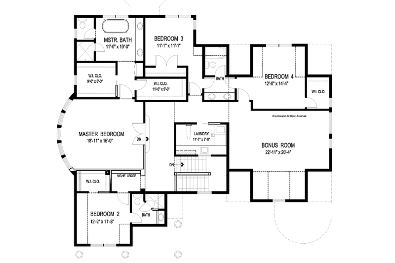 Home Plan - Floor Plan - Upper Floor for Victorian House Plan #56-694 - 4 bed, 3.5 bath