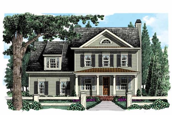 Exterior - Front Elevation 3 for Country House Plan #927-951 - 4 bed, 2.5 bath