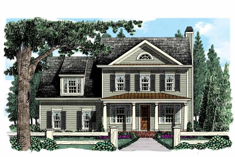 House Blueprint - Exterior - Front Elevation 3 for Country House Plan #927-951 - 4 bed, 2.5 bath