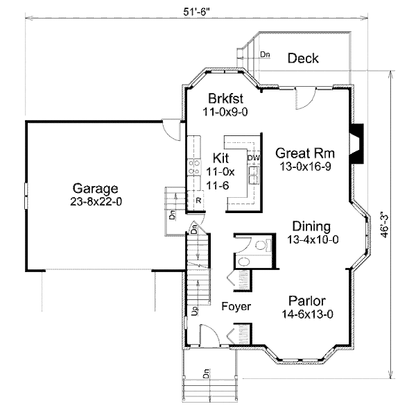 Traditional Floor Plan - Main Floor Plan #57-438