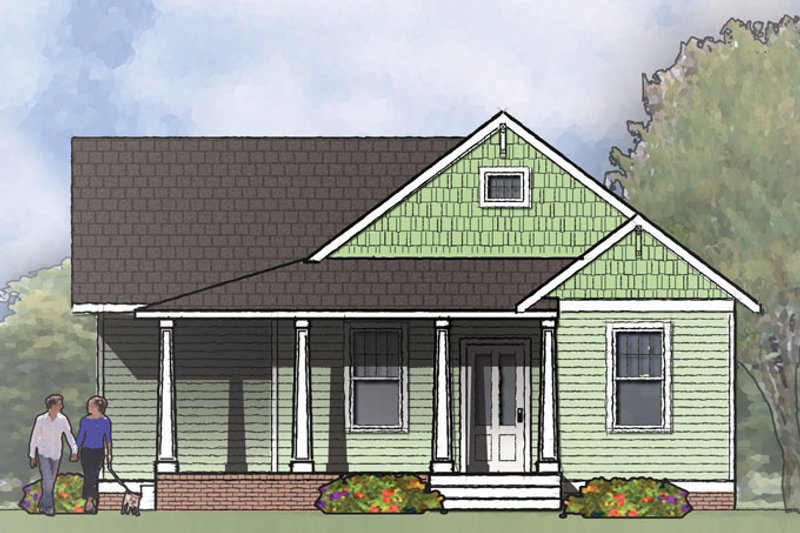 Architectural House Design - Exterior - Front Elevation 3 for Craftsman House Plan #936-26 - 4 bed, 2 bath