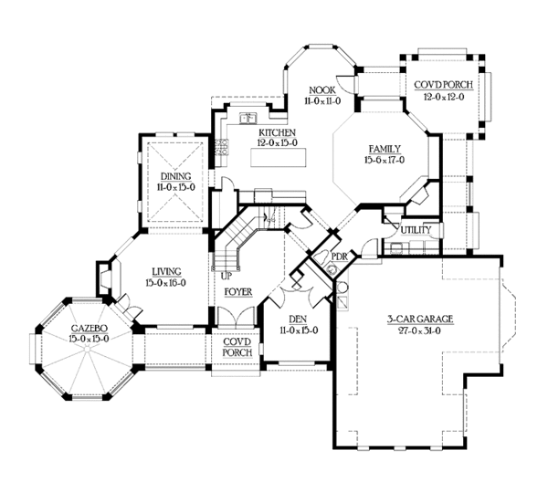 House Plan Design - Craftsman Floor Plan - Main Floor Plan #132-458