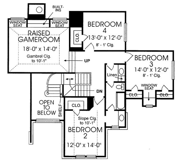 Dream House Plan - Country Floor Plan - Upper Floor Plan #974-45