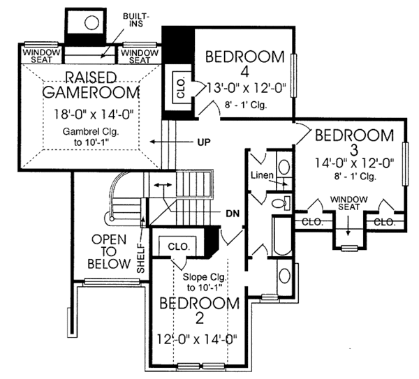 Home Plan - Country Floor Plan - Upper Floor Plan #974-45