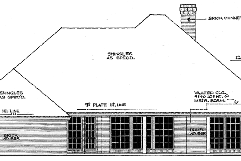 Dream House Plan - Exterior - Rear Elevation for Country House Plan #310-1175 - 3 bed, 2.5 bath