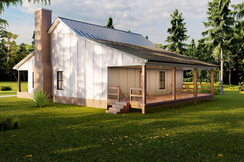 House Plan Design - Exterior - Rear Elevation for Cottage House Plan #1117-11 - 2 bed, 2.5 bath