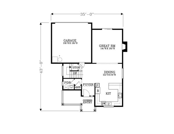 Craftsman Floor Plan - Main Floor Plan #53-482