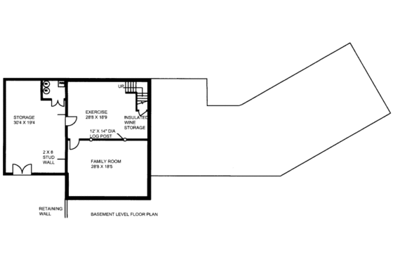Floor Plan - Lower Floor for Log House Plan #117-605 - 4 bed, 3.5 bath