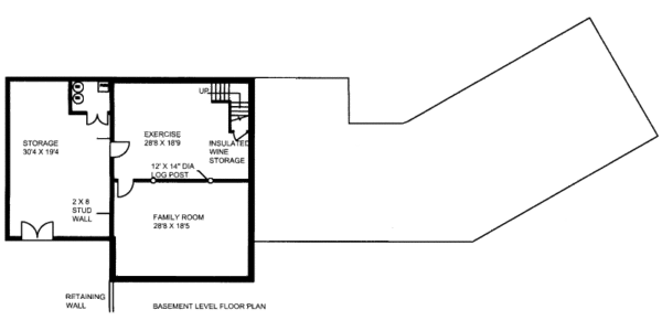 Log Floor Plan - Lower Floor Plan #117-605