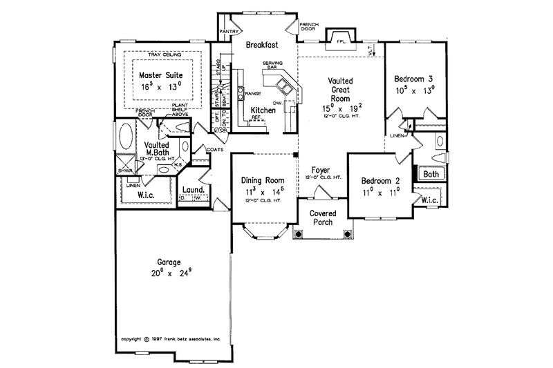 Home Plan - Floor Plan - Main Floor for Classical House Plan #927-454 - 3 bed, 2 bath