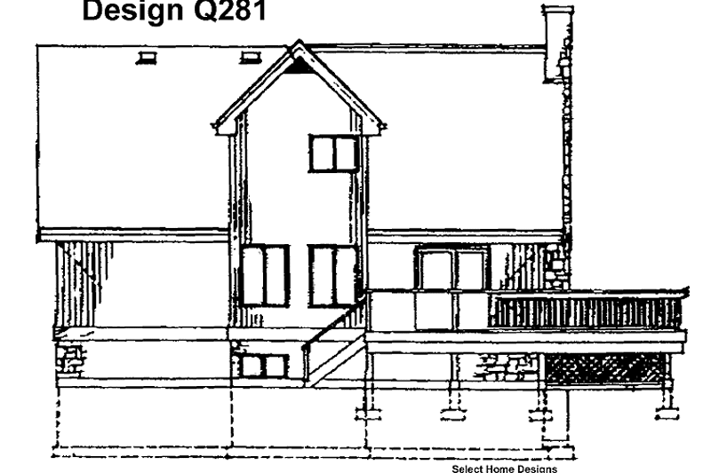 House Blueprint - Exterior - Rear Elevation for Contemporary House Plan #47-728 - 3 bed, 2 bath