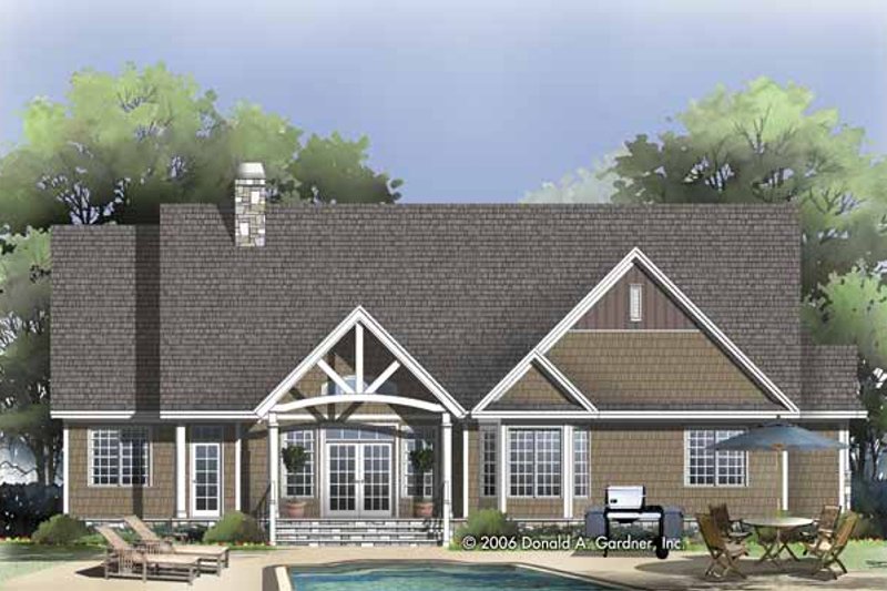 Home Plan - Exterior - Rear Elevation for Craftsman House Plan #929-827 - 4 bed, 3 bath