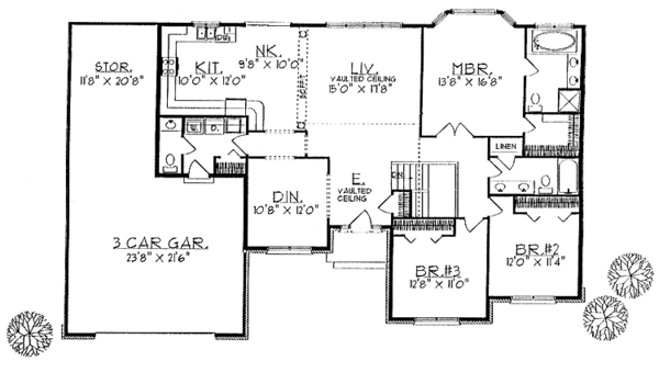 Dream House Plan - Ranch Floor Plan - Main Floor Plan #70-1301