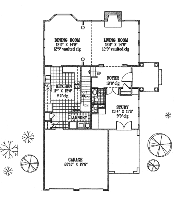 House Blueprint - European Floor Plan - Main Floor Plan #953-94