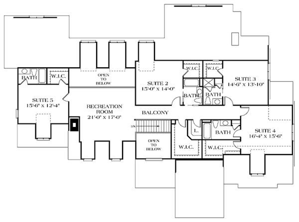 Dream House Plan - Country Floor Plan - Upper Floor Plan #453-241