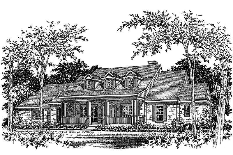 Home Plan - Exterior - Front Elevation 3 for Country House Plan #472-305 - 4 bed, 4 bath