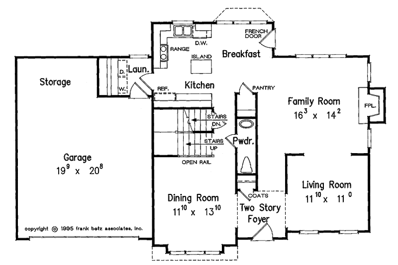 Home Plan - Floor Plan - Main Floor for European House Plan #927-158 - 3 bed, 2.5 bath