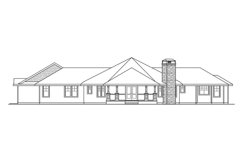 House Blueprint - Exterior - Rear Elevation for Country House Plan #124-915 - 3 bed, 2.5 bath