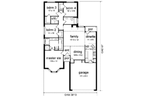 Floor Plan - Main Floor for Traditional House Plan #84-114 - 4 bed, 2 bath