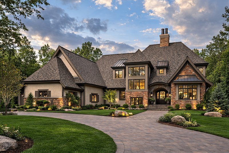 Home Plan - Exterior - Front Elevation 1 for European House Plan #928-180 - 3 bed, 3.5 bath