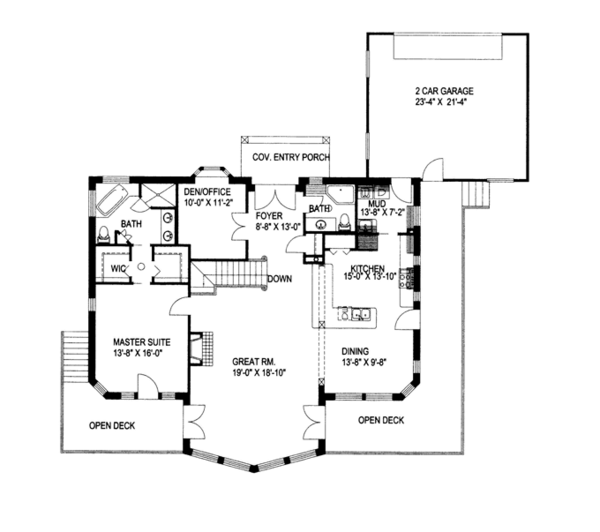 House Design - Ranch Floor Plan - Main Floor Plan #117-838