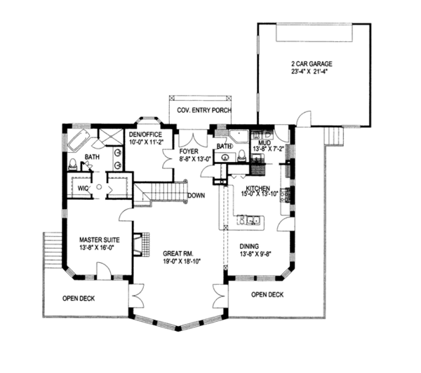 House Blueprint - Ranch Floor Plan - Main Floor Plan #117-838