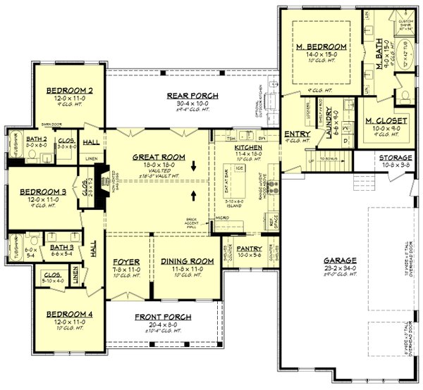 Farmhouse Floor Plan - Main Floor Plan #430-351