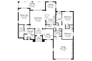 Floor Plan - Main Floor for Mediterranean House Plan #930-452 - 3 bed, 2 bath