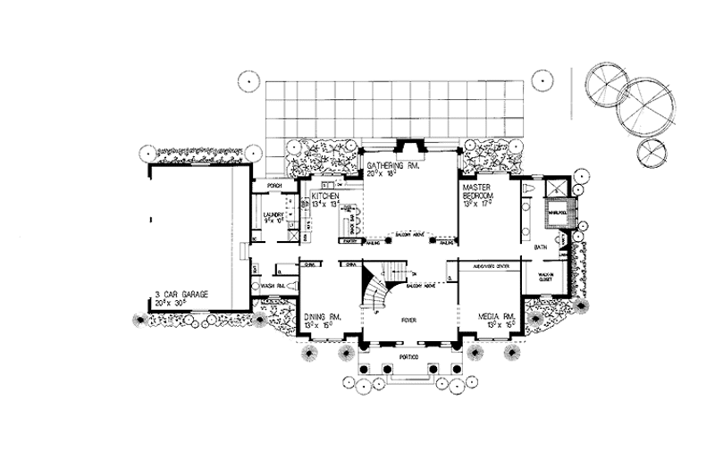 Home Plan - Floor Plan - Main Floor for Classical House Plan #72-841 - 5 bed, 3.5 bath