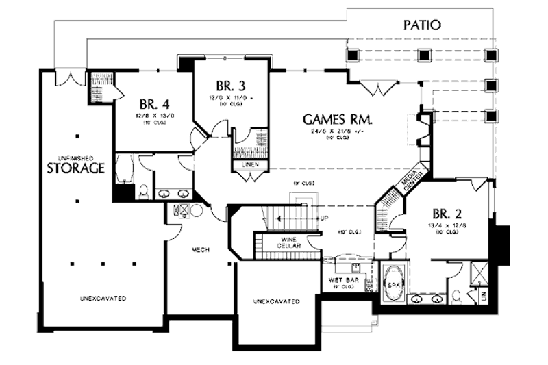 Home Plan - Floor Plan - Lower Floor for European House Plan #48-427 - 4 bed, 3.5 bath
