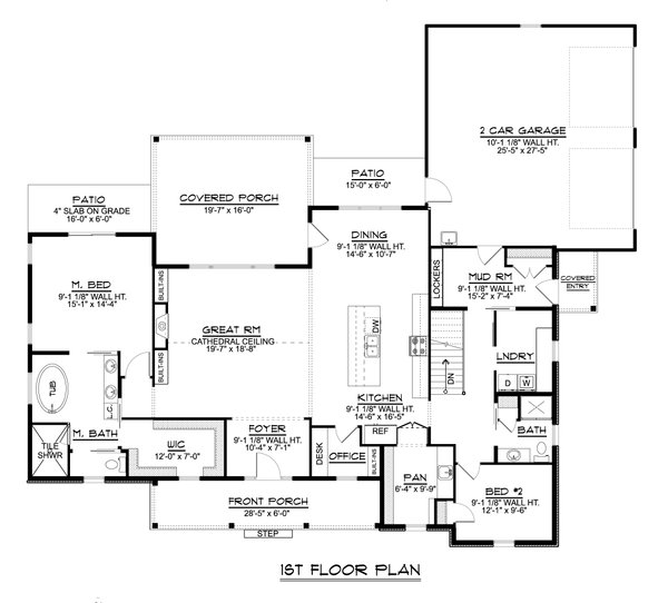 House Blueprint - Farmhouse Floor Plan - Main Floor Plan #1064-123