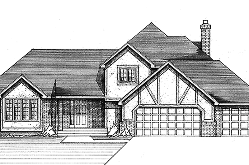 Dream House Plan - Tudor Exterior - Front Elevation Plan #51-733