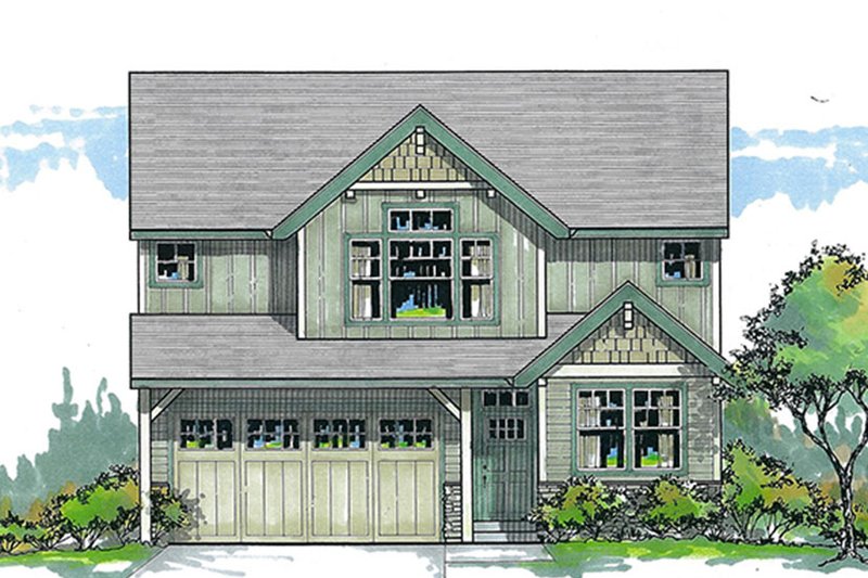 House Blueprint - Traditional Exterior - Front Elevation Plan #53-579