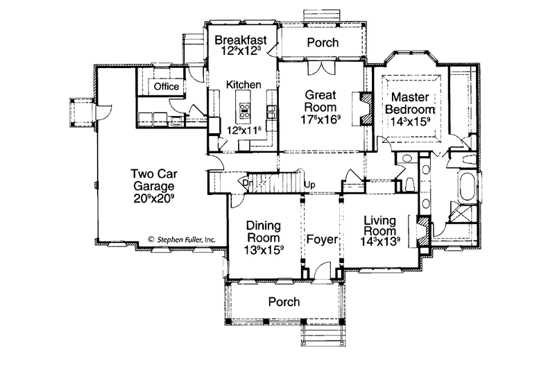 Home Plan - Floor Plan - Main Floor for Classical House Plan #429-189 - 4 bed, 3.5 bath