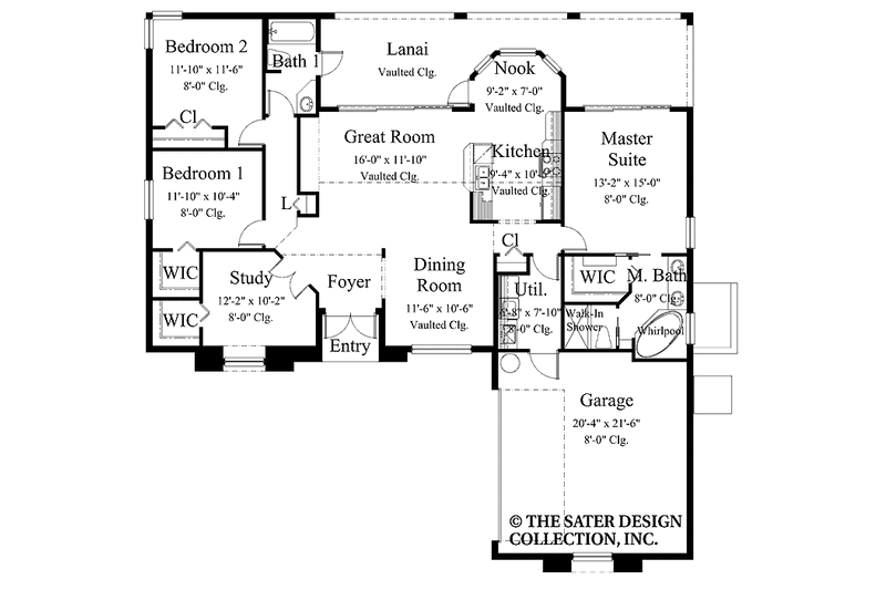 Dream House Plan - Floor Plan - Main Floor for Mediterranean House Plan #930-375 - 3 bed, 2 bath