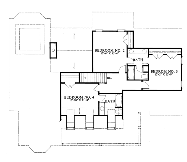 Architectural House Design - Country Floor Plan - Upper Floor Plan #429-94