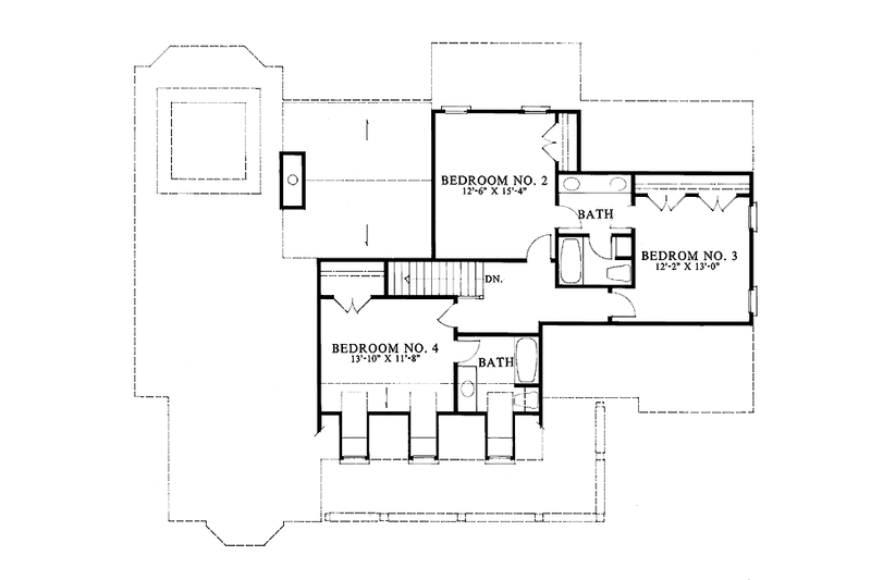 Dream House Plan - Floor Plan - Upper Floor for Country House Plan #429-94 - 4 bed, 3.5 bath