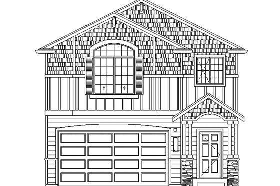 Exterior - Front Elevation 3 for Contemporary House Plan #951-16 - 3 bed, 2.5 bath