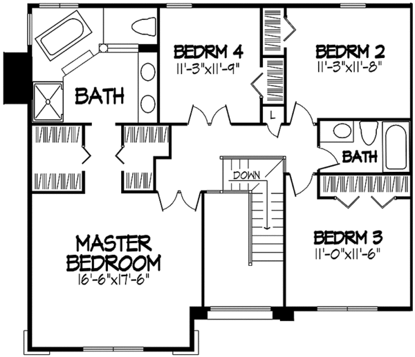 House Plan Design - European Floor Plan - Upper Floor Plan #320-1447