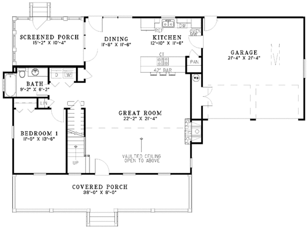 House Plan Design - Country Floor Plan - Main Floor Plan #17-3240